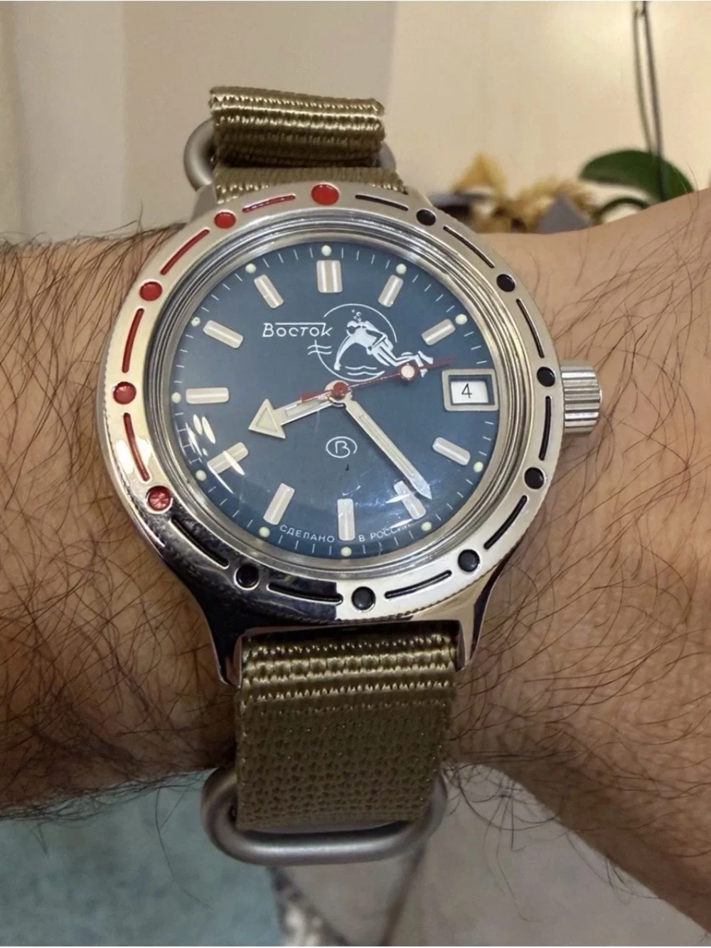 Vostok Amphibia 420059 Scuba Dude Automatic Russian Men Diver Watch Teal Blue